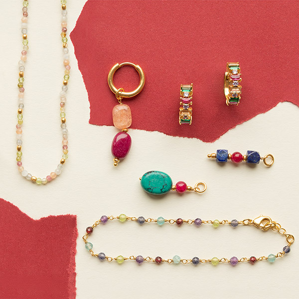 Anhänger, Peach/Pink, Mix&Match, 22K vergoldet / CONTIGO Fairtrade Onlineshop