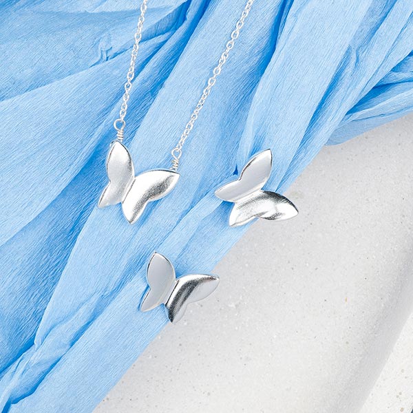Ohrstecker, BUTTERFLY, versilbert / CONTIGO Fairtrade Onlineshop