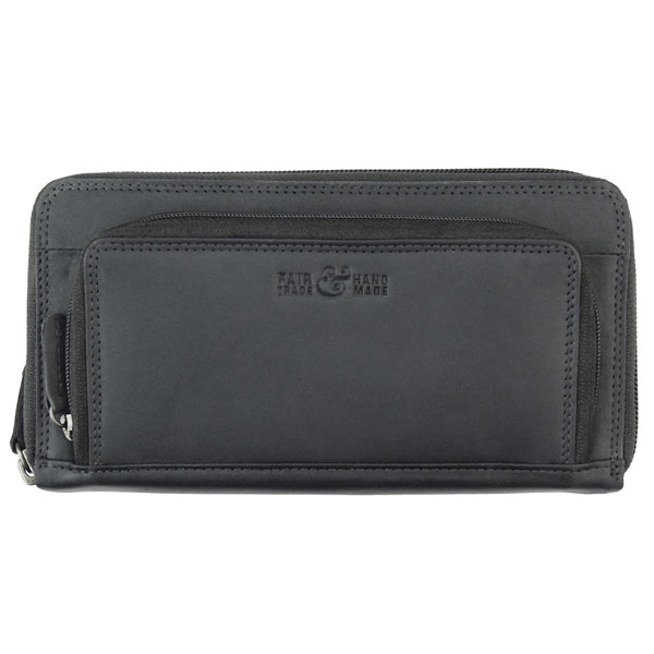 Brieftasche DIVA 19x10cm Vintage schiefer, Rindsleder