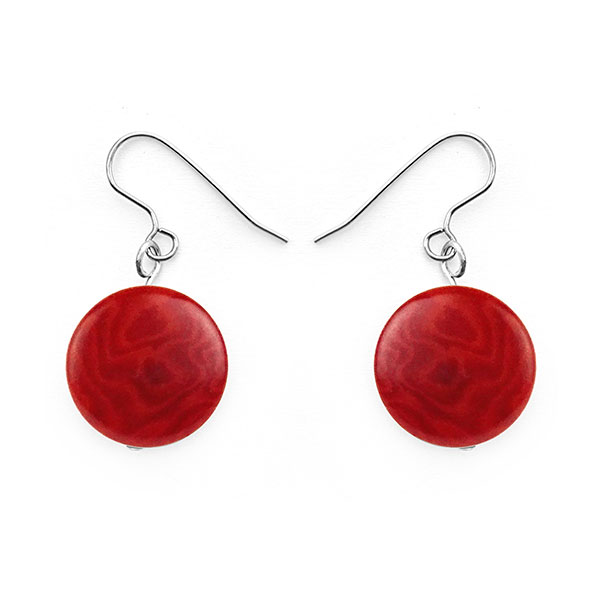 Ohrringe CLASSIC SIMPLE rot, Tagua