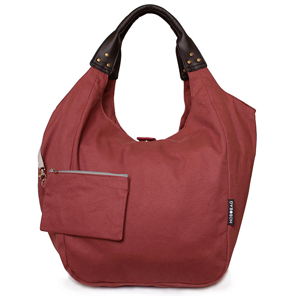 Tasche HOBOBAG, UNI, siena-rot, Baumwollcanvas / CONTIGO Fairtrade Onlineshop