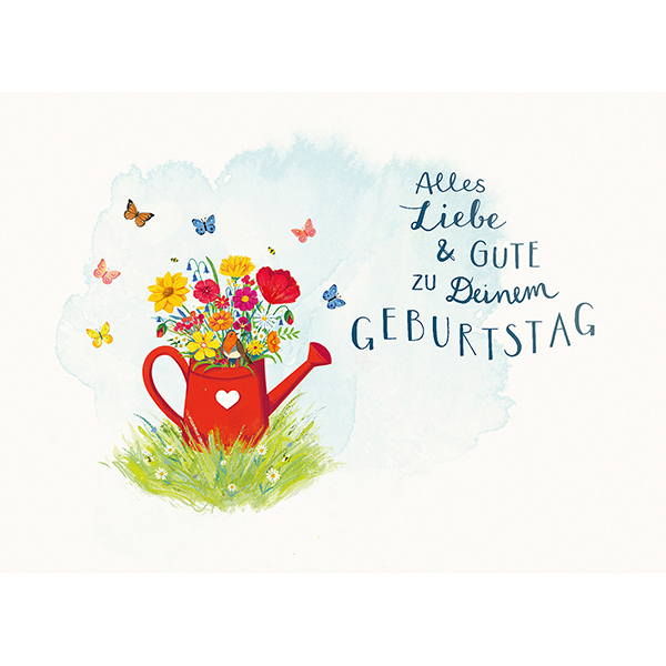 Postkarte Gießkanne
