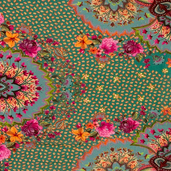 Schal BLUMEN, bedruckt, 180x70 cm, 92 % Wolle, 8 % Seide / CONTIGO Fairtrade Onlineshop