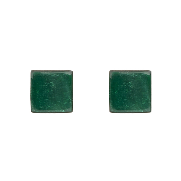 Ohrstecker CUBE XL grün, Capiz