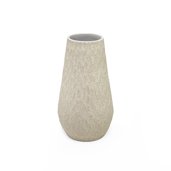 Vase LONDA S, 8x16 cm, natur-sand, Keramik, handgemacht / CONTIGO Fairtrade Onlineshop