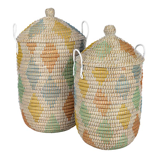 Wäschekorb 50cm COMETA plus Deckel, Kaisagras / CONTIGO Fairtrade Onlineshop