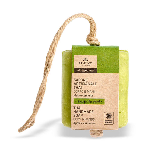 Hand- und Körper-Seife Apfel u. Zimt 120g, handgeschöpft, Naturkosmetik / CONTIGO Fairtrade Onlineshop