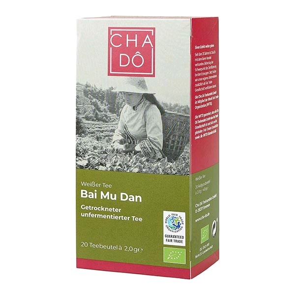 Cha Dô Bai Mu Dan weißer Tee BIO Teebeutel 20x2g