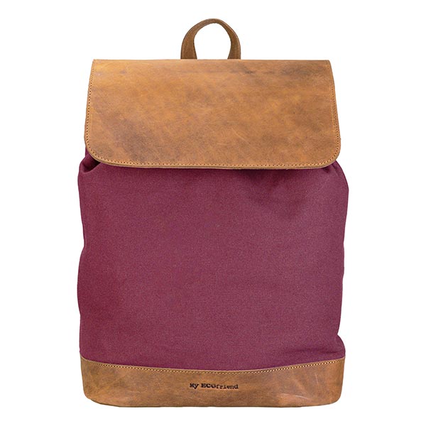 Rucksack bordeaux, Ecoleder Biobaumwolle