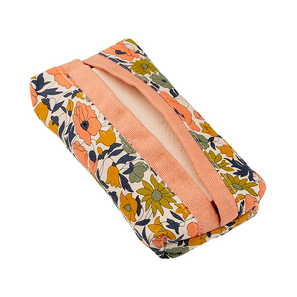 Taschentuchspender POPPY, grün-apricot, Baumwolle / CONTIGO Fairtrade Onlineshop