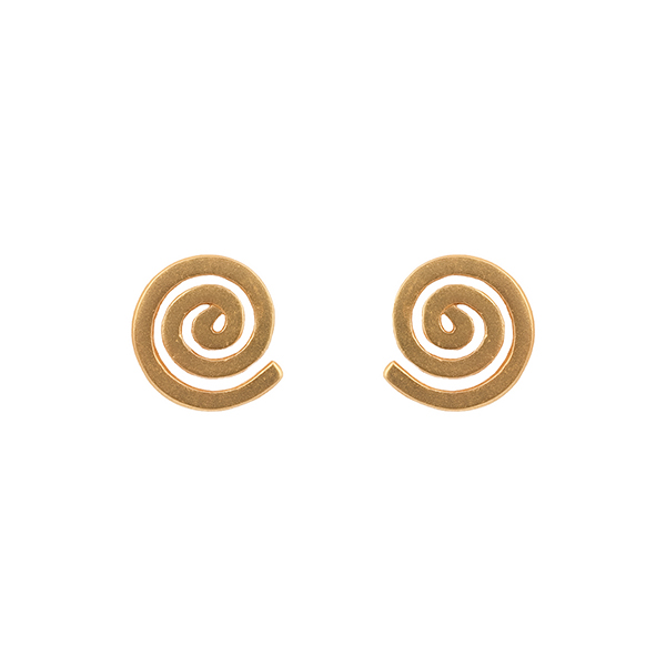 Ohrstecker SPIRALE, Zinn vergoldet, fairmined