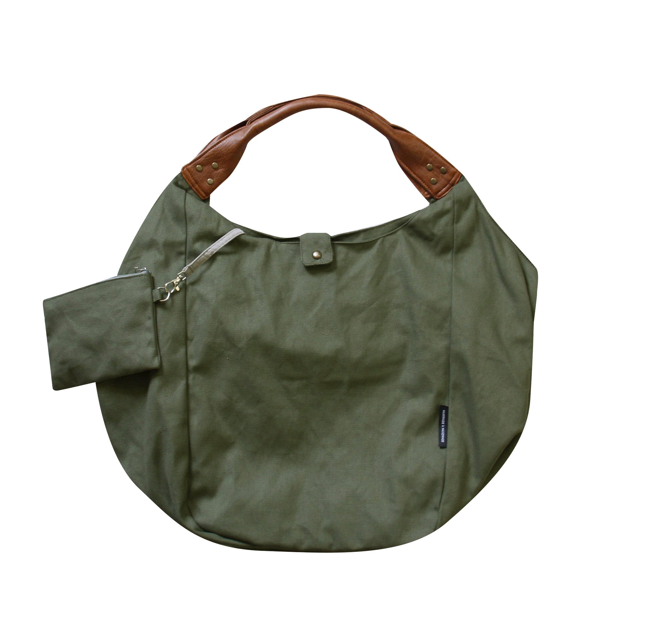 Tasche HOBOBAG, UNI khaki, Baumwollcanvas