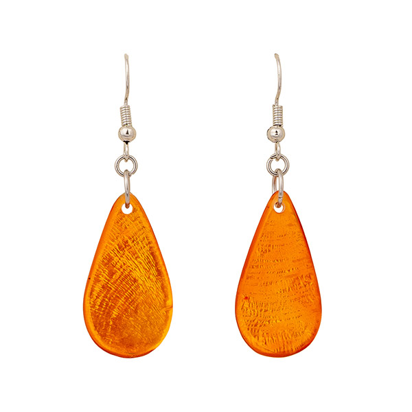Ohrringe DROP orange, Capiz / CONTIGO Fairtrade Onlineshop