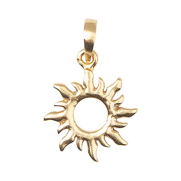 Anhänger Sonne rund, Mix&Match, 22K vergoldet