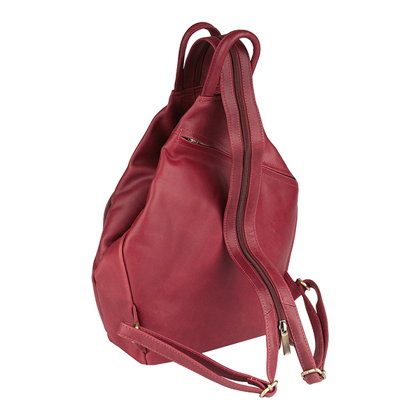 Cityrucksack Nobile rot, Rindsleder / CONTIGO Fairtrade Onlineshop