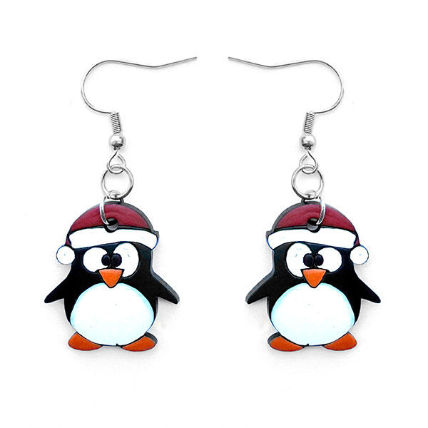 Ohrringe Weihnachts Pinguin, Flaschenkürbis