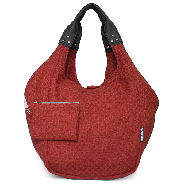 Tasche HOBOBAG PARIS, rostrot Tweed, Wollmix / CONTIGO Fairtrade Onlineshop