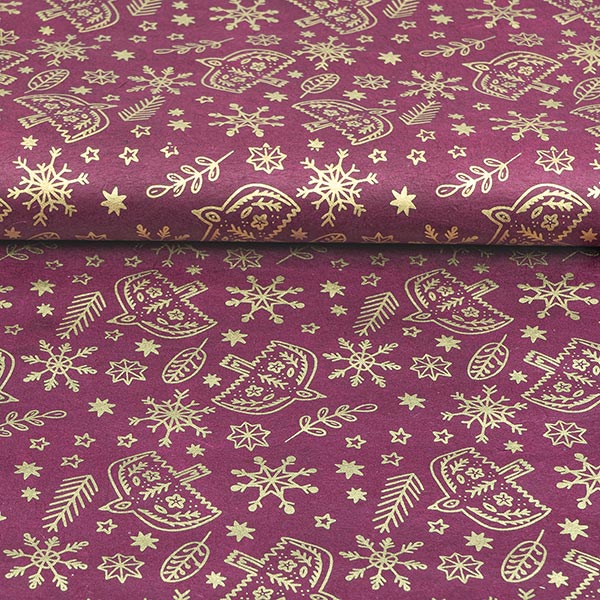 LOKTA Papierbogen, handgeschöpft, DOVE beere-gold