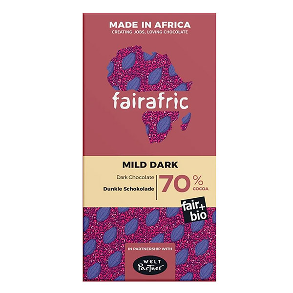 fairafric - Schokolade BIO Mild Dark 70% Dunkle 80g / CONTIGO Fairtrade Onlineshop