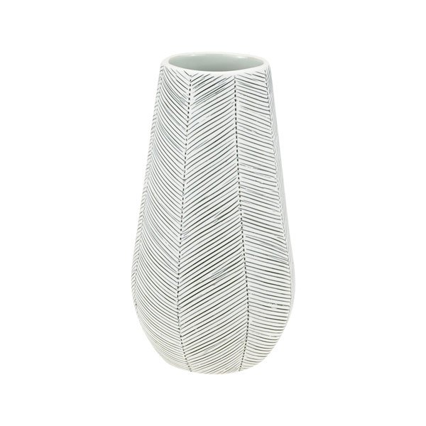 Vase LONDA S, 8x16 cm, hellgrau gestreift, Keramik, handgemacht