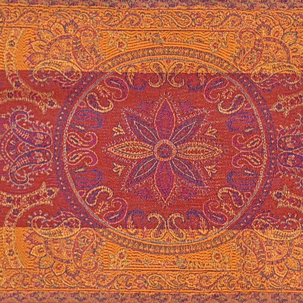Schal PAISLEY curry-rot-blau-mix, 165x35cm, Seide / CONTIGO Fairtrade Onlineshop