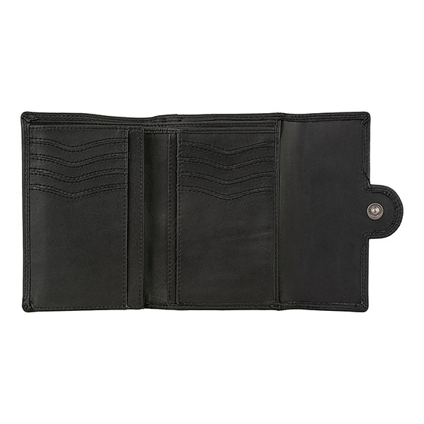 Börse LUXUS 9x13cm vintage schwarz RFID-secure, Rindsleder / CONTIGO Fairtrade Onlineshop