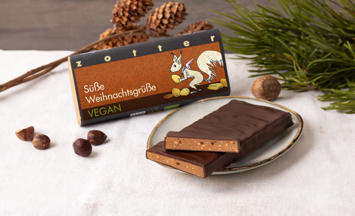 Fair Trade Bio Weihnachtsschokolade kaufen: Handgeschöpfte Zotter Schokolade für Nikolaus und Weihnachten von CONTIGO Fairtrade Shop