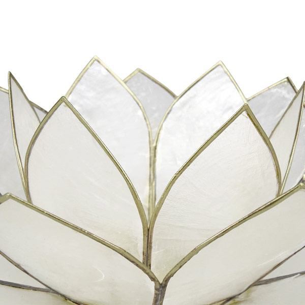 Kerzenhalter LOTUS 14cm weiß, Capiz / CONTIGO Fairtrade Onlineshop