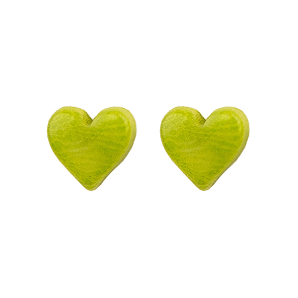 Ohrstecker HERZCHEN kiwi grün, Tagua