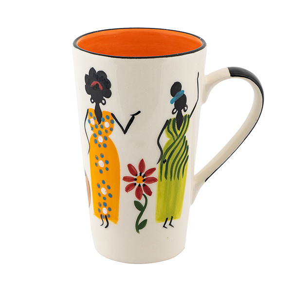 Teebecher XL 400ml AFRICAN LADIES, Keramik Kapula