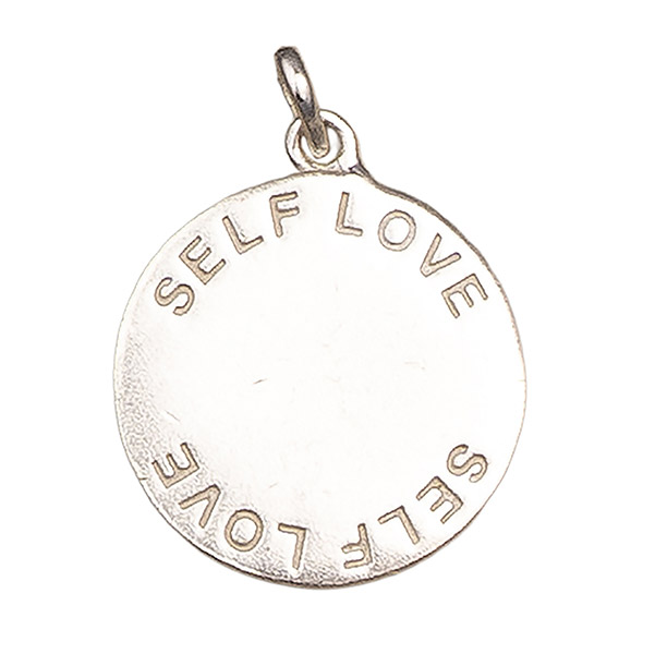 Anhänger, Plättchen SELF LOVE, Mix&Match, versilbert / CONTIGO Fairtrade Onlineshop