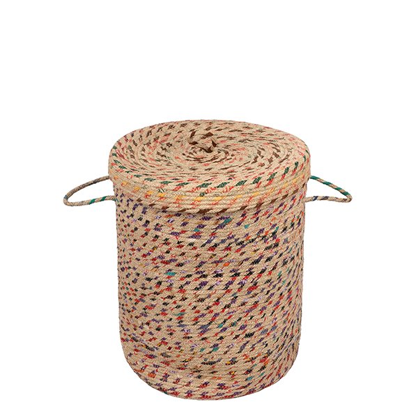 Wäschekorb 50cm COLOURS plus Deckel, Jute