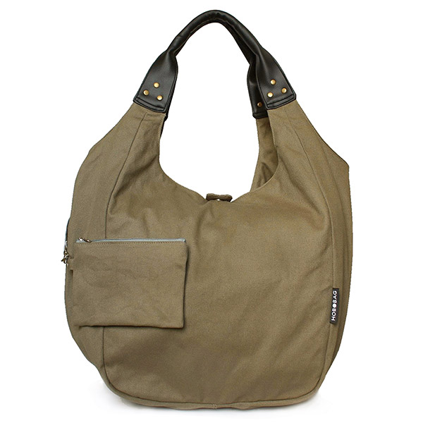 Tasche HOBOBAG, UNI olivgrau, Baumwollcanvas / CONTIGO Fairtrade Onlineshop