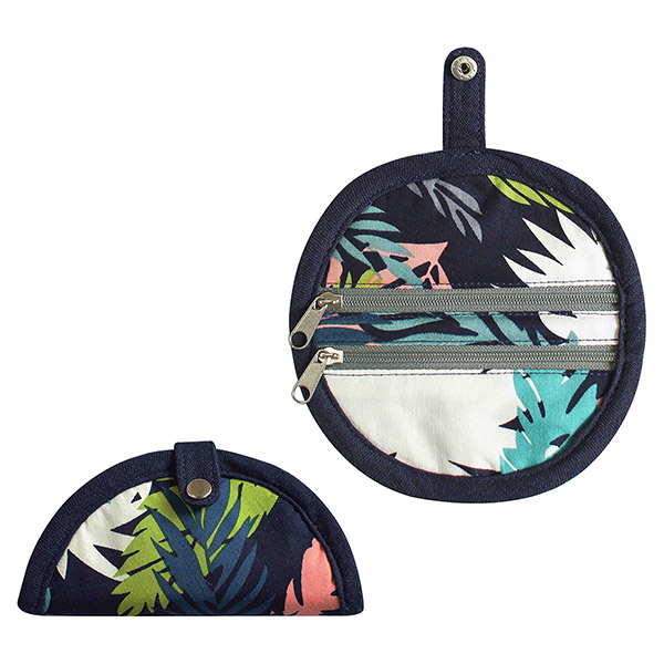 Faltetui rund HAWAII, bunt-dunkelblau, Baumwolle / CONTIGO Fairtrade Onlineshop