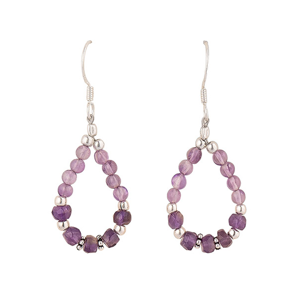 Ohrringe, SPARKLING Amethyst, Silber / CONTIGO Fairtrade Onlineshop
