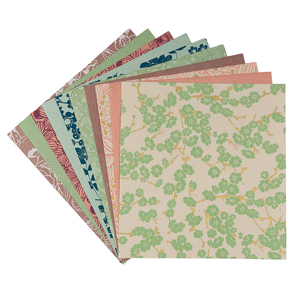 Bastelpapiere 20er Set SPRING, verschiedene Bögen, Lokta / CONTIGO Fairtrade Onlineshop