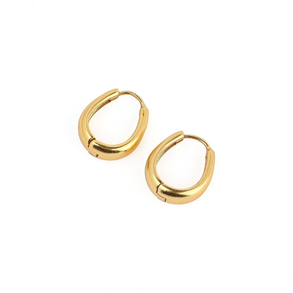 Ohrringe Creole Tropfen oval, 22K vergoldet / CONTIGO Fairtrade Onlineshop