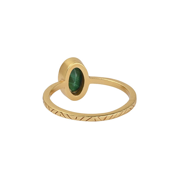 Ring Malachit, 22 K vergoldet, [S01] / CONTIGO Fairtrade Onlineshop