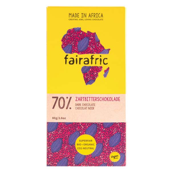 fairafric - BIO Zartbitterschokolade 70% 80g / CONTIGO Fairtrade Onlineshop
