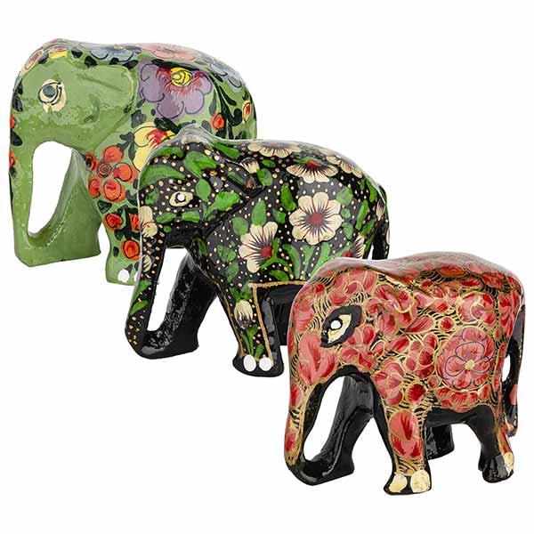 Figur ELEFANT Kaschmir handbemalt, Pappmaché / CONTIGO Fairtrade Onlineshop