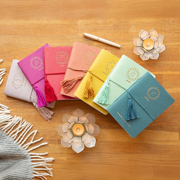 Notizbuch Chakra 18x13cm ROOT, Recyclingpapier handgeschöpft / CONTIGO Fairtrade Onlineshop