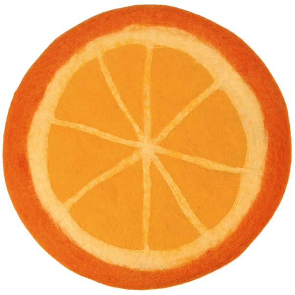 Sitzkissen ORANGE rund, Wollfilz / CONTIGO Fairtrade Onlineshop