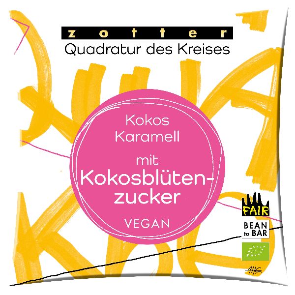 Quadratur Kokos Karamell mit Kokosblütenzucker70g BIO vegan / CONTIGO Fairtrade Onlineshop