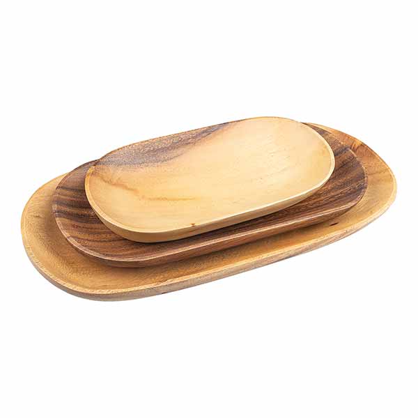 Schale Ellipse 12x25cm natur, Acaciaholz / CONTIGO Fairtrade Onlineshop