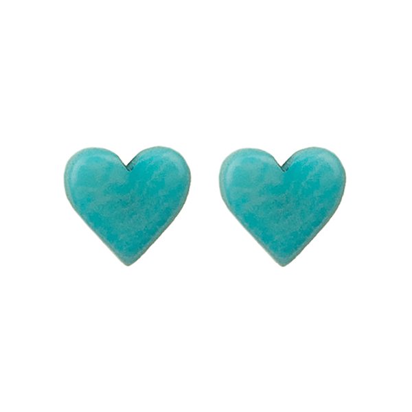 Ohrstecker HERZCHEN aqua, Tagua