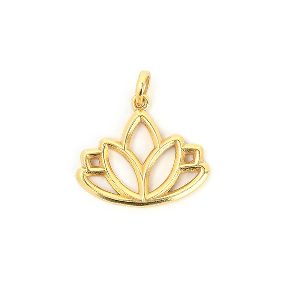 Anhänger, Lotus, 1,8 cm, Mix&Match, 22K vergoldet / CONTIGO Fairtrade Onlineshop