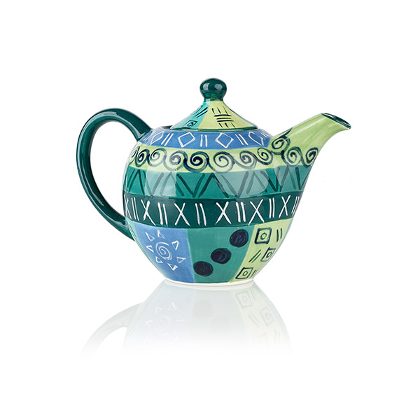 Teekanne klein BLUE&GREEN Keramik, Kapula / CONTIGO Fairtrade Onlineshop