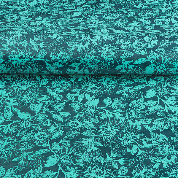 LOKTA Papierbogen, handgemacht, WILDBLUMEN petrol-grün / CONTIGO Fairtrade Onlineshop