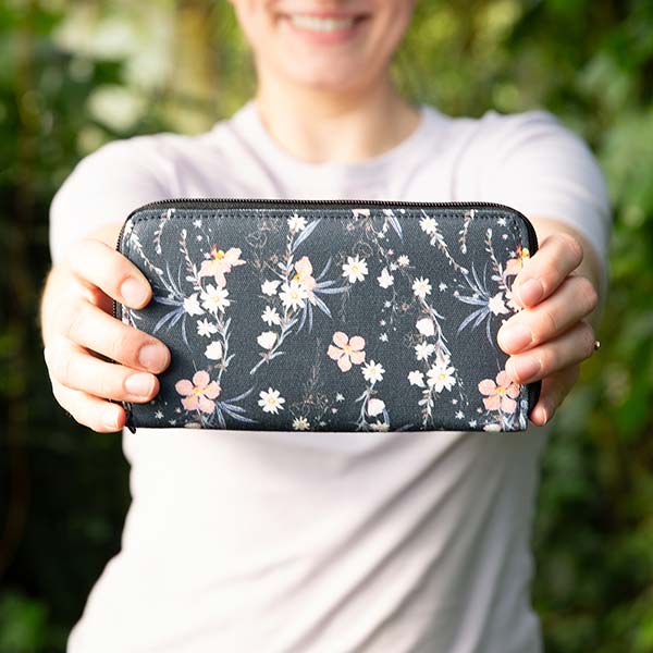 Brieftasche MILLEFLEUR, 20x10 cm, Baumwoll-Canvas / CONTIGO Fairtrade Onlineshop