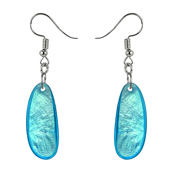 Ohrringe länglich blau, Capiz / CONTIGO Fairtrade Onlineshop